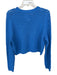 Boden Size L Blue Cotton Loose Knit Long Sleeve Cropped Sweater Blue / L