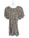 Banjanan Size M Green & Orange Cotton Short Sleeve Flowers Drawstring Neck Dress Green & Orange / M