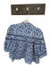Maeve Size S Blue & White Cotton Short Sleeve Flowers Button Down Collar Top Blue & White / S