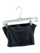 Susana Monaco Size M Black Vegan Leather Strapless Cropped Top Black / M
