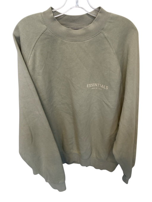 Essentials Size M Sage Green Cotton Solid Crew Neck Athletic Men's Sweatshirt Sage Green / M
