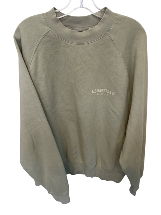 Essentials Size M Sage Green Cotton Solid Crew Neck Athletic Men's Sweatshirt Sage Green / M