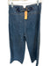 Free People Size 27 Med Dark Wash Cotton High Waist Button Fly Wide Leg Jeans Med Dark Wash / 27