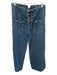 Free People Size 27 Med Dark Wash Cotton High Waist Button Fly Wide Leg Jeans Med Dark Wash / 27