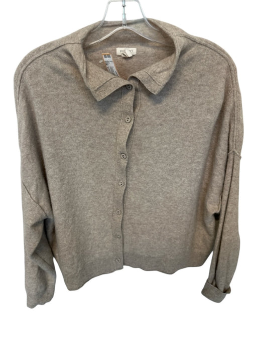 Pilcro Size L Oatmeal Cashmere Long Sleeve Buttons Cardigan Sweater Oatmeal / L