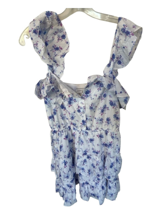 loveshackfancy for target Size M White & Purple Cotton Flutter Sleeves Dress White & Purple / M
