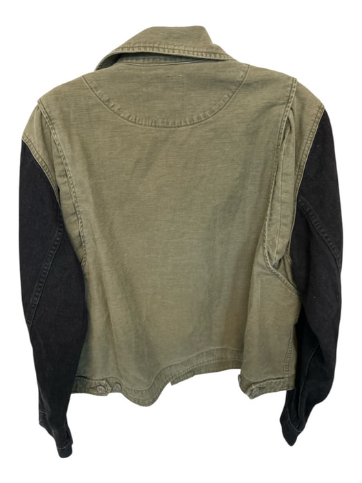 Citizens of Humanity Size L Green & Black Cotton Full Zip Color Block Jacket Green & Black / L