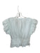 Karina Grimaldi Size M Sea Green & Gold Cotton Blend Flutter Sleeves Cropped Top Sea Green & Gold / M