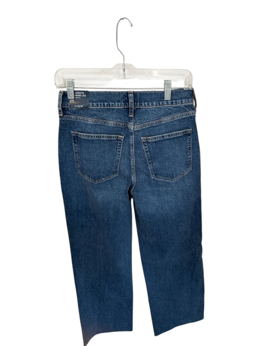 J. Crew Size 25 Dark Wash Cotton High Waist Straight Leg Cropped Jeans Dark Wash / 25