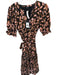 Rails Size S Black & Pink Cotton 3/4 Balloon Sleeve Flowers Buttons Maxi Dress Black & Pink / S