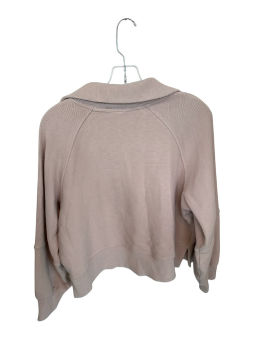 Varley Size S Mauve Cotton Blend Half Zip Ribbed Long Sleeve Athletic Jacket Mauve / S