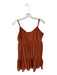 Entro Size L Rust Polyester Spaghetti Strap Swiss Dot Midi Dress Rust / L