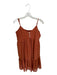 Entro Size L Rust Polyester Spaghetti Strap Swiss Dot Midi Dress Rust / L