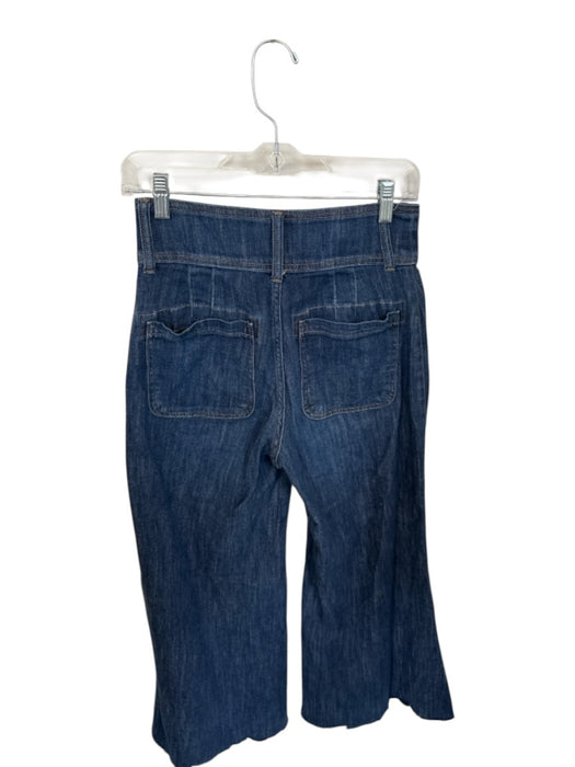 Pilcro Size 26 Dark Wash Cotton Blend High Waist Snap buttons Wide Leg Jeans Dark Wash / 26