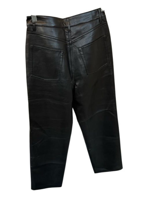 Wilfred Size 2 Black Vegan Leather High Waist Straight Leg Pants Black / 2