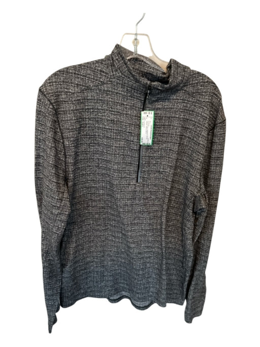 Lululemon Black & Gray Heathered Half Zip Athletic Men's Pullover Black & Gray / Est L