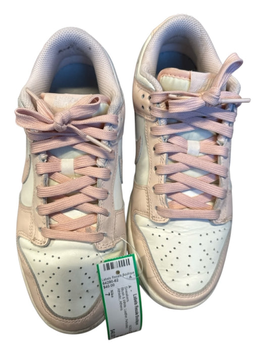 Nike Shoe Size 7 Blush & White Leather Perforated Athletic Sneakers Blush & White / 7
