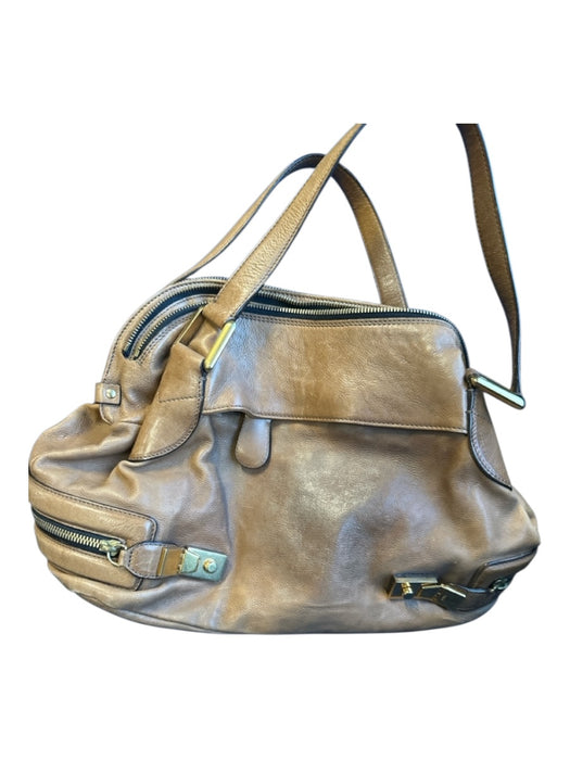 Chloe Brown & Gold Leather Top Handles Zip Close GHW Bag Brown & Gold / M