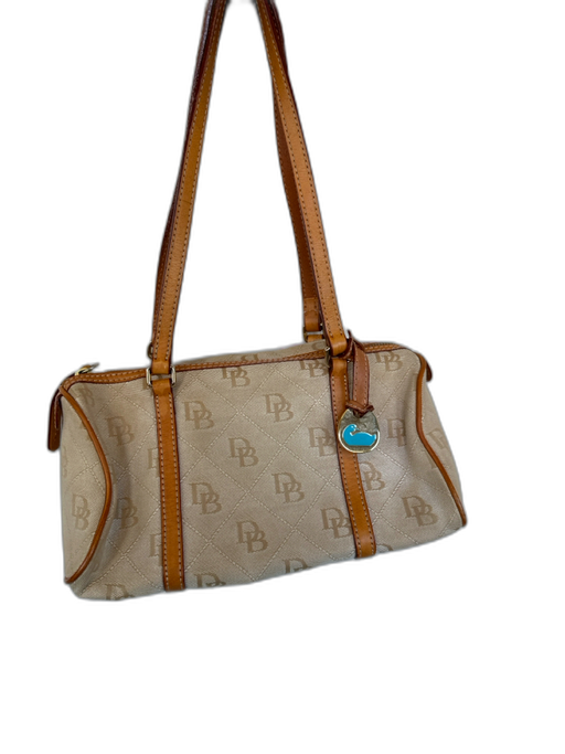 Dooney & Bourke Tan & brown Canvas & Leather Top Handles Logo Zip closure Bag Tan & brown / S