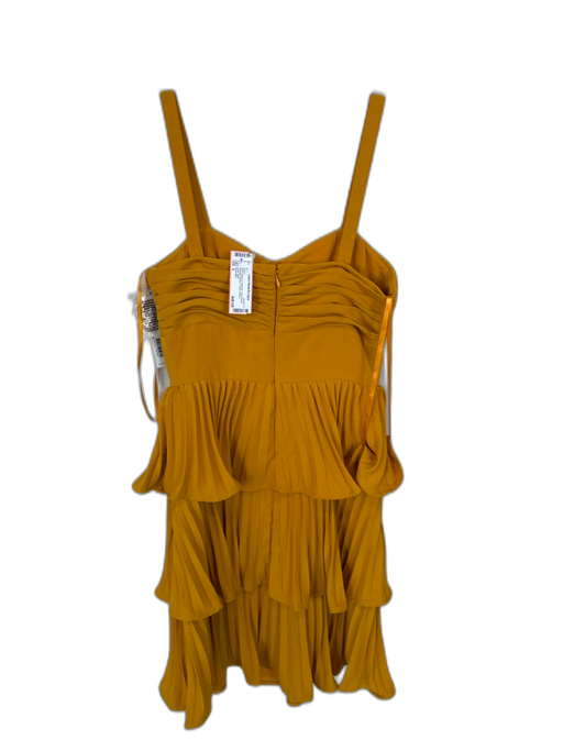 Gianni Bini Size 2 Mustard Polyester Sleeveless Acordian Pleated Tiered Dress Mustard / 2