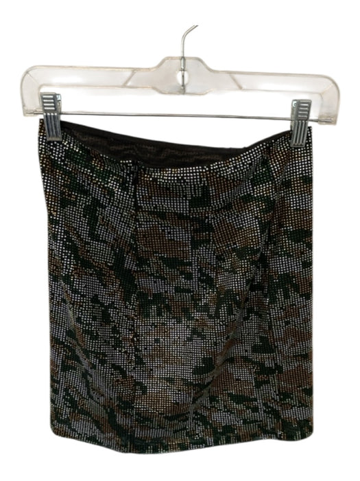 NBD Size M Black & Green studded Back Zip Mini Skirt Black & Green / M