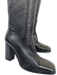 Chanel Shoe Size 37 Black Lamb leather Pull on Square Toe knee high Booties Black / 37