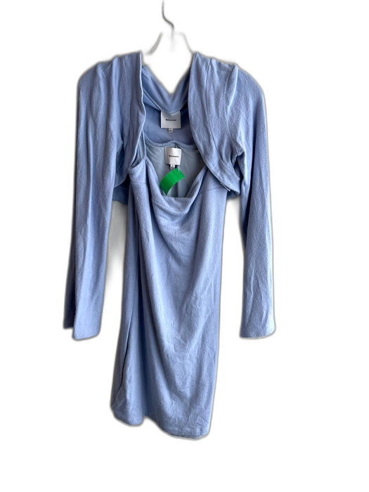 Reformation Size L Light Blue Tencel Blend Spaghetti Strap Knit Body Con Dress Light Blue / L
