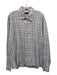 Peter Millar Size XL Tan & Blue Cotton Blend Plaid Button Up Long Sleeve Shirt Tan & Blue / XL
