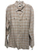 Tom Beckbe Size L Tan & Beige Cotton Blend Plaid Flannel Men's Long Sleeve Shirt Tan & Beige / L