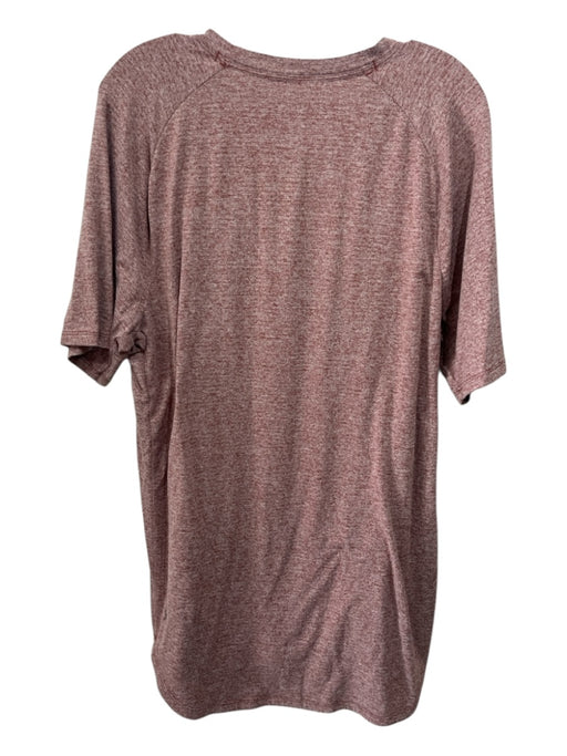 Lululemon Size Est L Red Synthetic Heathered Athletic Curved Hem Short Sleeve Red / Est L