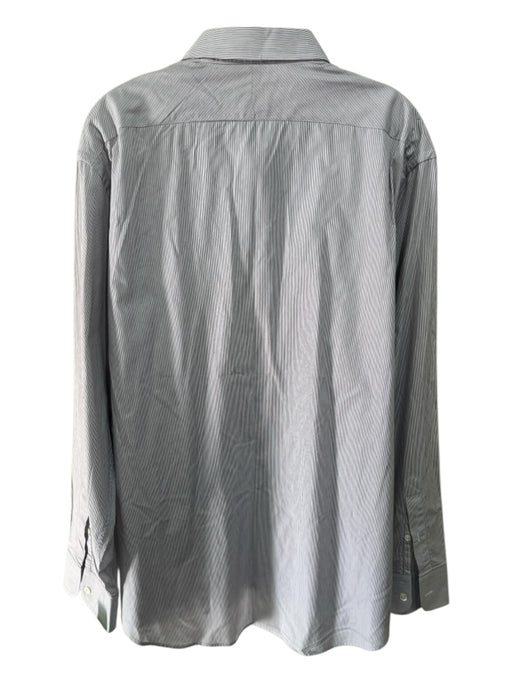 Billy Reid Size XXL White & Brown Cotton Striped Button up Long Sleeve Shirt White & Brown / XXL