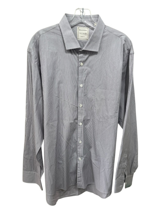 Billy Reid Size XXL White & Brown Cotton Striped Button up Long Sleeve Shirt White & Brown / XXL