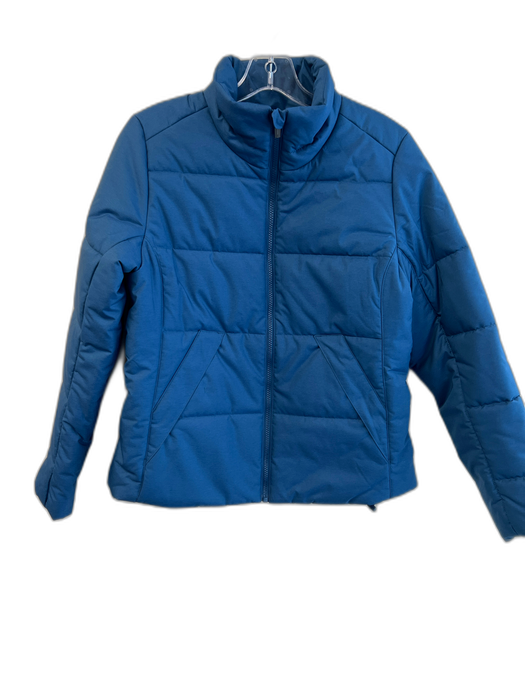 Lucy Size M Blue Polyester Zip Front lined Puffer High Collar Coat Blue / M