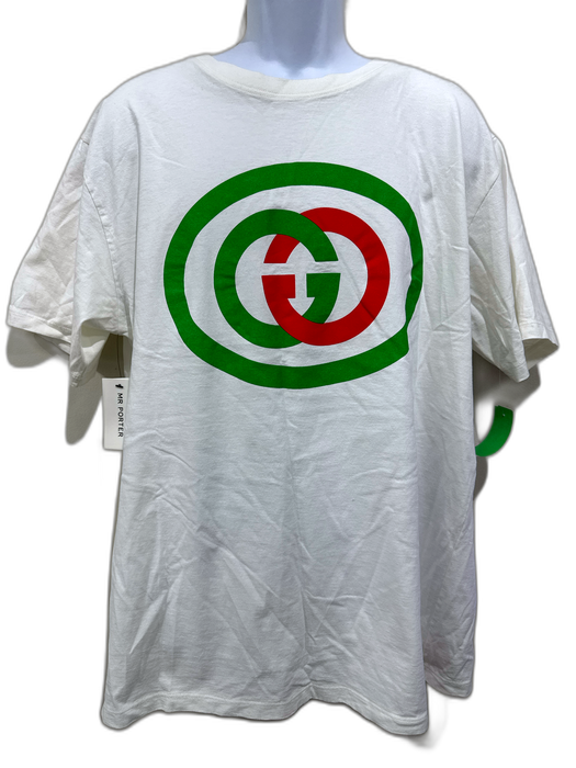 Gucci NWT Size XXL White & Multi Cotton Graphic Men's Short Sleeve White & Multi / XXL