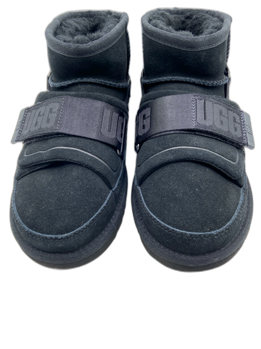 Ugg Shoe Size 7 Black shearling Straps Velcro Closure Round Toe Ankle Booties Black / 7