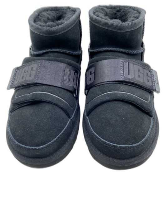 Ugg Shoe Size 7 Black shearling Straps Velcro Closure Round Toe Ankle Booties Black / 7