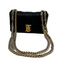 Burberry Black & Gold Leather Quilted Gold Chain Crossbody Bag Black & Gold / Mini