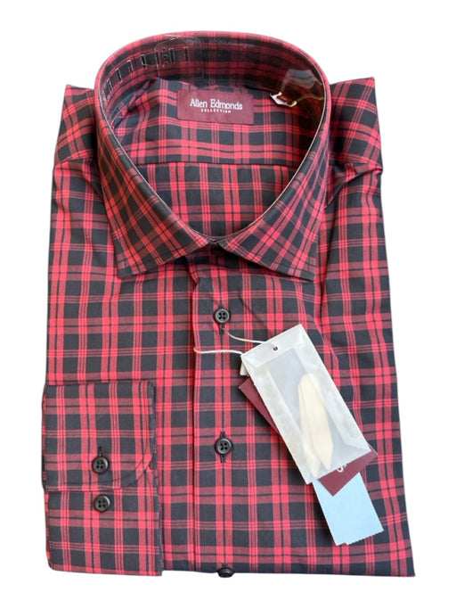 Allen Edmonds NWT Size XL Red & Black Cotton Plaid Button Down Men's Shirt Red & Black / XL