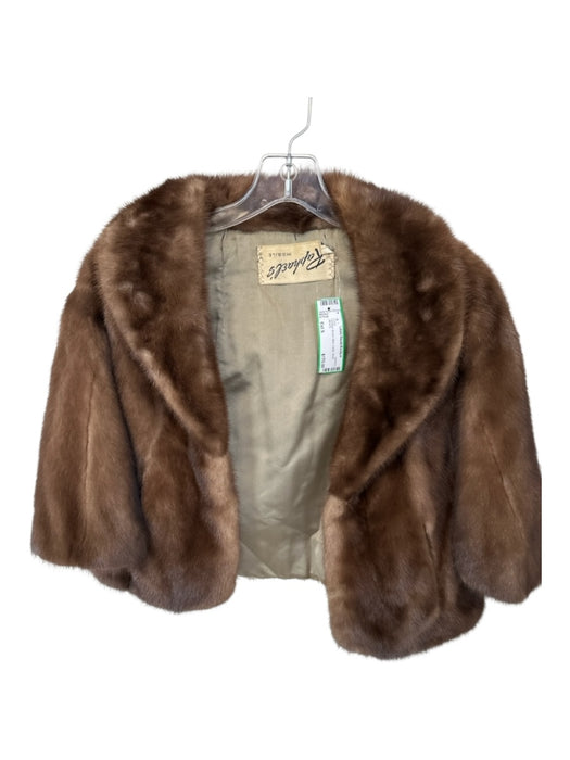 Size Est S Brown Mink Collar Short Coat Brown / Est S