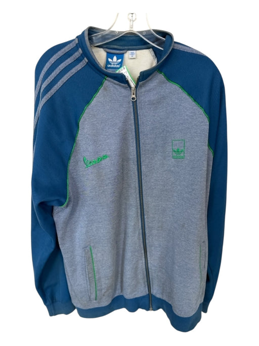 Adidas Size XL Blue & Green Polyester Blend full zip Athletic Men's Jacket Blue & Green / XL