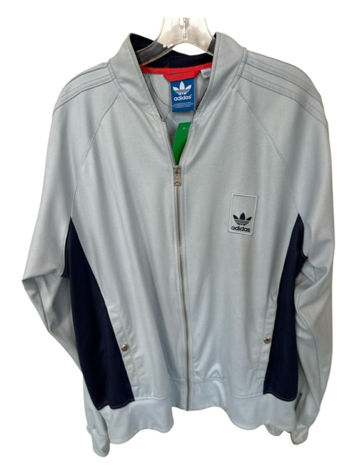 Adidas Size XL Baby Blue Polyester Blend full zip Athletic Men's Jacket Baby Blue / XL