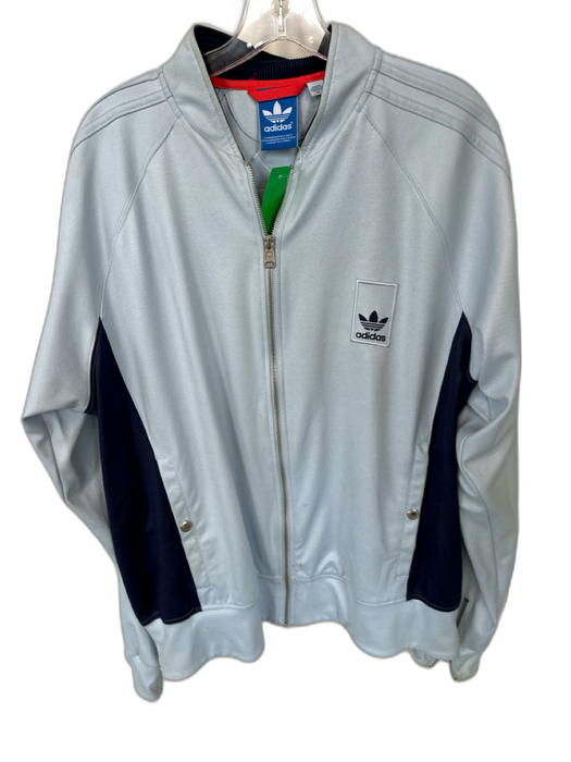 Adidas Size XL Baby Blue Polyester Blend full zip Athletic Men's Jacket Baby Blue / XL
