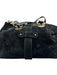Bally Black Suede leather Gold hardware Hand & Crossbody Zip Close Heavy Bag Black / L