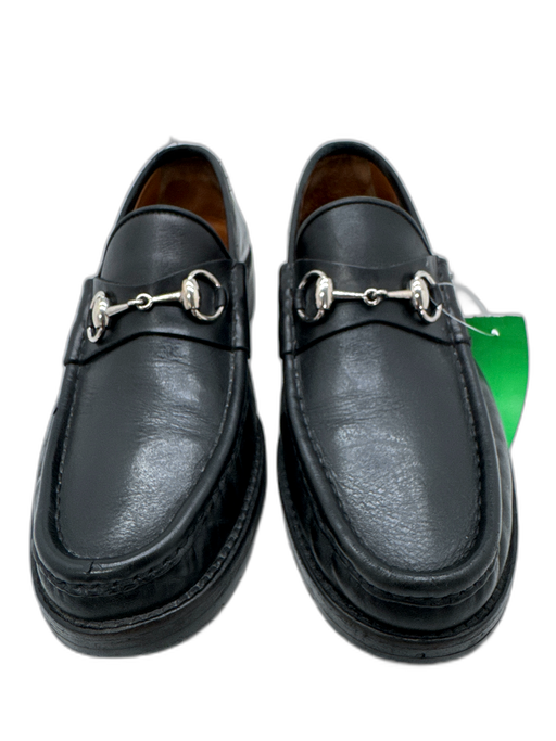 Gucci Shoe Size 8D Black Leather Solid Stacked Heel Dress Men's Shoes Black / 8D