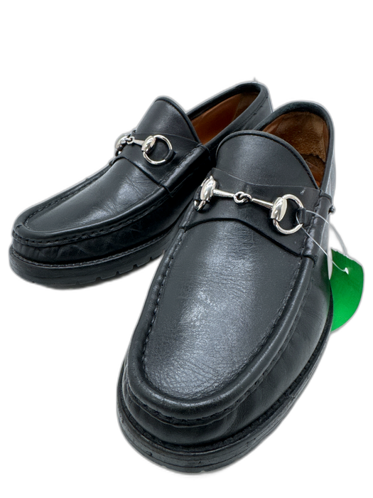 Gucci Shoe Size 8D Black Leather Solid Stacked Heel Dress Men's Shoes Black / 8D