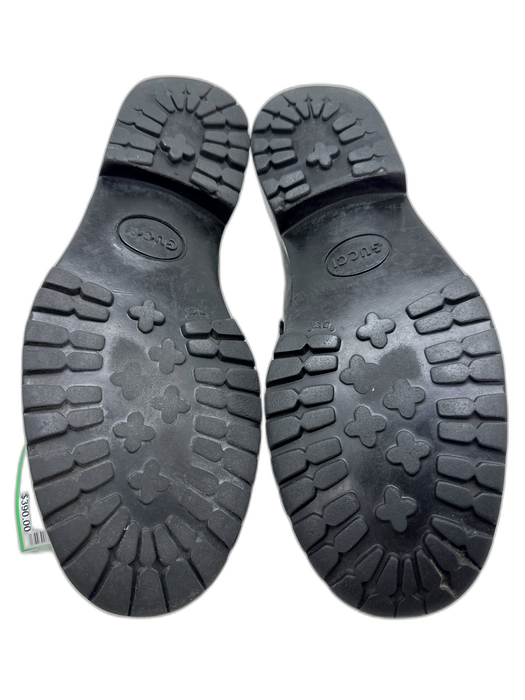 Gucci Shoe Size 8D Black Leather Solid Stacked Heel Dress Men's Shoes Black / 8D