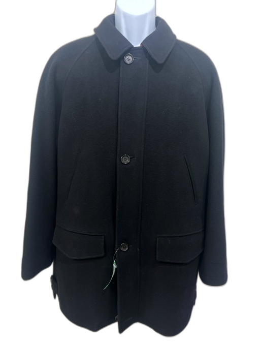 Burberry Size 42 Black Wool Blend Solid Button up Men's Jacket Black / 42