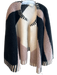 Maeve Cream, black & tan Wool Color Block Open Front Textured Cape Cream, black & tan / One Size
