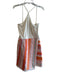 Hutch Size 10 White, Pink & Multi Rayon Halter Back Zip Stripes Fringe Hem Dress White, Pink & Multi / 10