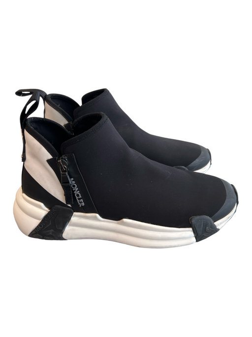 Moncler Shoe Size 9 Black & White Manmade Material High Top Side Zip Shoes Black & White / 9